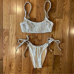 Xhilaration Women's Dot Smocked Bikini Set